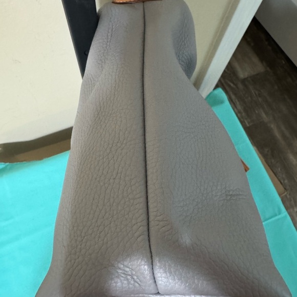 Dooney & Bourke Gray Leather Hobo Bag - Picture 3 of 14